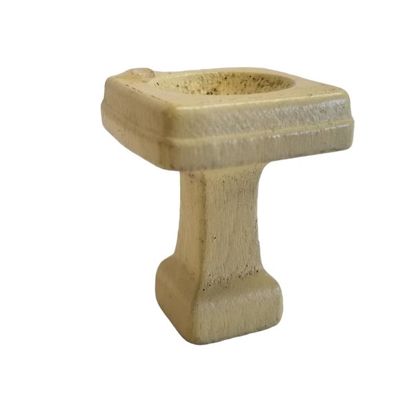 Dollhouse Furniture Accessory Vintage Miniature Bathroom Sink Pedestal Bird Bath - Picture 3 of 9
